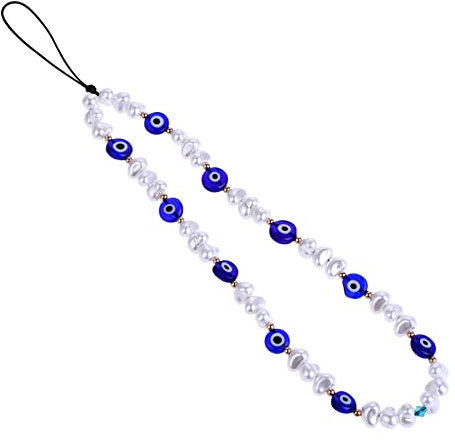 TIESOME Abalorio para teléfono con Cuentas, cordón de Ojo Malvado, Correa de muñeca con Cuentas para la Cara, Dije de teléfono Hecho a Mano, Llavero para Hombres, Mujeres y niñas (Juego A)