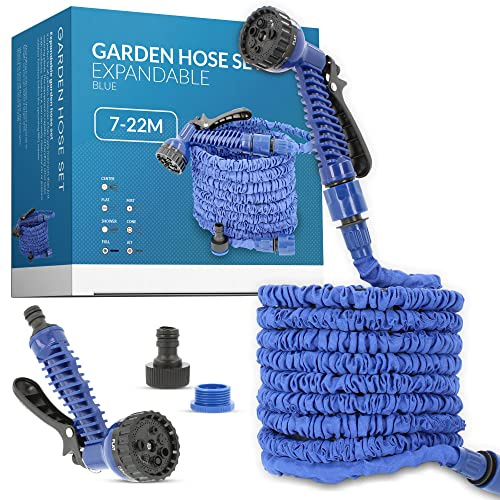Flexibel Gartenschlauch 7-22m Düse 7 Sprühfunktion Garten Wasserschlauch Expandierbarer Schlauch Bewässerungsset Spritzpistole Schnellkupplungen Gartenzubehör Strapazierfähiger Auslaufsicherer