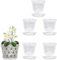 Youning Lot de 5 pots de fleurs pour orchidées, transparents, en plastique, avec trous et soucoupes, pots pour orchidées, 12,5 cm, avec plateau