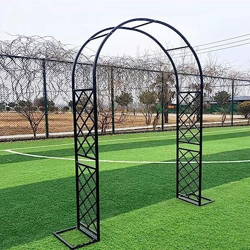 Rosenbogen aus Metall stabil Gartenbogen weiss Schwarz 140cm 200cm 240cm 260cm 310cm 350cm 370cm Breite Gartenbogen Rankhilfe Torbogen blumenbogen für Kletterpflanzen ( Color : Schwarz , Size : 140cm