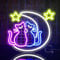 PILOYINDE Letrero de neón de Anime, letrero de neón de gato, decoración de pared de letrero de neón de luna, letrero de neón alimentado por USB para sala de juegos de dormitorio de niños