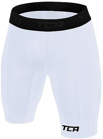 TCA Men's SuperThermal Compression Base Layer Thermal Under Shorts - Bright White, S