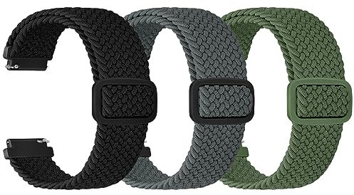 Bracelet Tressé 22mm Compatible avec Samsung Galaxy Watch 3 45mm/Galaxy Watch 46mm/Gear S3 Frontier/Classic, Bracelet de Remplacement Réglable élastique Sport pour Redmi Watch 5 Lite/Watch 5 Active