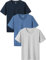 LAPASA Pack de 3 Camisetas Hombre de Algodón ELS Manga Corta Camiseta Interior Cuello en V M06 XX-Large Gris Jaspeado Claro + Azul Griz + Azul Marino (Cuello en V)