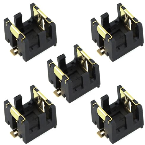 LUORNG 5PCS Container Box LR44 Horizontal Coin Cell Holder Black AG13 SMD Coin Cell Holder 14x15x12MM/0.55x0.6x0.47Inch for DIY Arduino Project and PCB Board