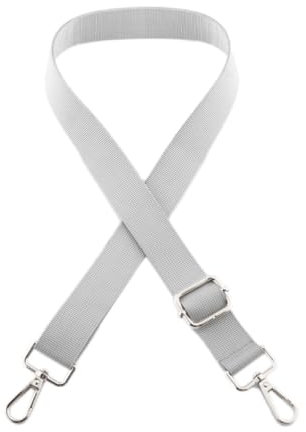 2 Stück Taschengurt 2,5cm Breit für Damen Herren mit Karabiner,Verstellbarer 75-145cm Taschenriemen,Ersatz Schulterriemen Schultergurt,für Duffel Kameratasche Laptoptasche,Grau,Silberne Schnalle