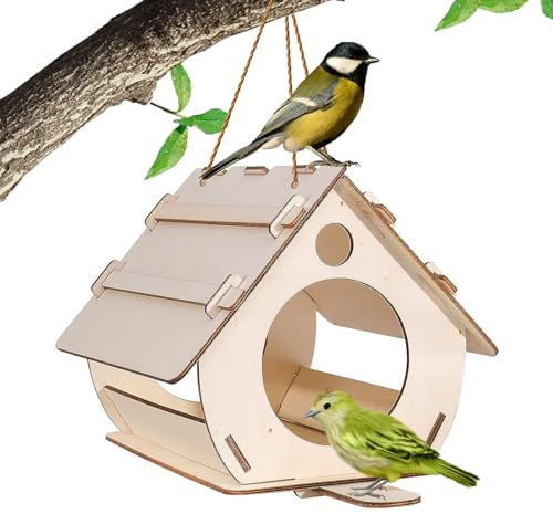 Vogelhaus-Futterstation – Holz-Vogelfutterhaus zum Selbermachen, Vogelhäuser für Baum, Vogelhäuser für Hinterhöfe, Gärten, Kolibri-Futterstation Samuliy