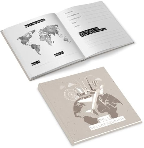 Logbuch-Verlag kleines Reisetagebuch zum Ausfüllen Reisebuch für Urlaub Aupair Abitur Geschenkidee Weltreise 15 x 15 cm Hardcover