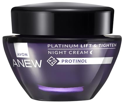AVON Anew Platinum Nachtcreme, 50 ml | Feuchtigkeitsspendende Gesichtspflege zur Glättung, Straffung und Verbesserung des Hautbilds im Alltag mit bequemer Anwendung