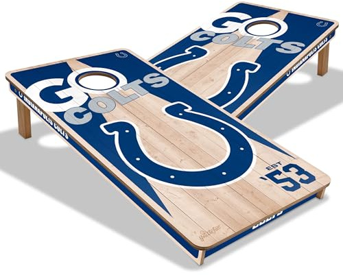 YouTheFan NFL Indianapolis Colts 2’ x 4’ Professional Wood Cornhole Game
