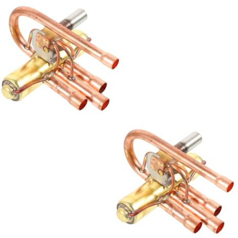 Gatuida 2pcs Air Conditioning Reversing Valve 4-way for Refrigeration Service Easy Install Accessory for Maintenance
