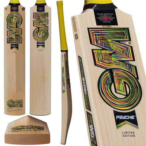 GM Psyche Cricket Bat 2025 - Prime English Willow, Mid Swell Profile, Pro Lite Grip, Made in England by Gunn & Moore