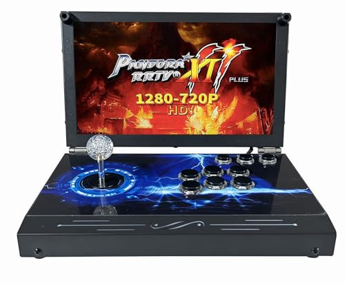 Portable 20000 in 1 Metal Box 3D Arcade Game Console, 14 inch Screen Retro Electronic Game Console, with Search/Hide/Save/Load/Pause Functions (Single Player)