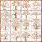 JSTHHTT 16 Pezzi a Forma di Albero Della Vita Stencil, Stencil di Pittura, Stencil in Plastica Riutilizzabili, Disegno Pittura Stencil Set, per per pareti,Tegola,Tela,Pavimento,Rocce e Legno