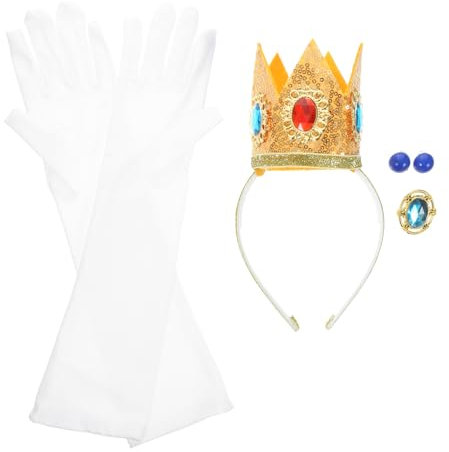 Holibanna Erwachsene Frauen Krone Haar Hoop Ohrringe Handschuhe Prop Ohrringe Set Halloween Kostüm Zubehör