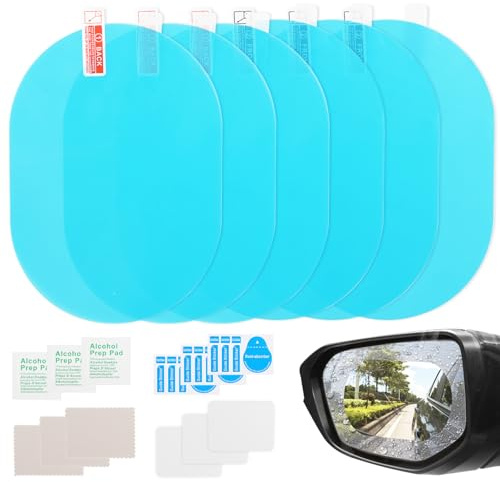 6 Stück Rückspiegel Regenschutzfolie, Auto Rückspiegel Regenschutz Folie,15x10CM Auto Regengeschützte Wasserdicht Anti-Fog-Spiegel Schutzfolie, für Universalfahrzeug Trunk Side Windows Spiegel