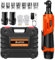Xinng Clé à Cliquet électrique Sans Fil 3/8,40N.m Cliquet Electrique, avec 2 Batteries de 1500 mAh,7 Douilles,Orange