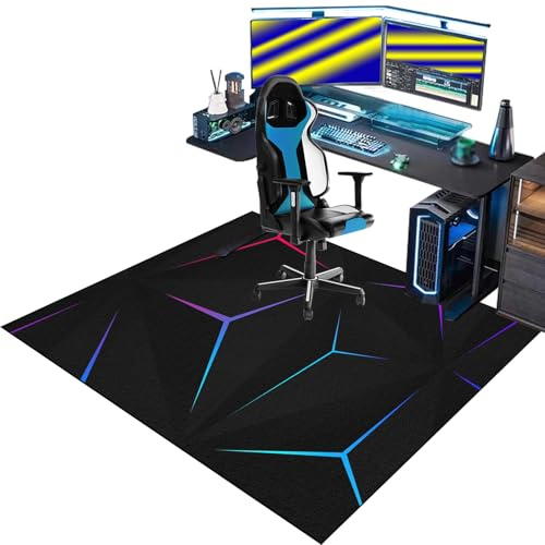 ZHONGYANAN Gaming Bodenschutzmatte für Hartböden & Teppich, Kratzfest rutschfest Gaming Stuhl Unterlage, Stuhlunterlage Gaming Bodenmatte Bürostuhl Unterlage, Computerstuhl Gaming Teppiche 60 x 70 cm
