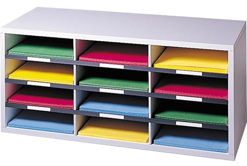 Fellowes 25004 Fächersortierer, 12 Fächer, Melamin, laminiert, Taubengrau