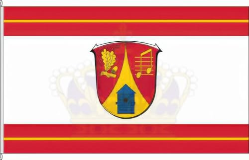 KÖNIGSBANNER Zertifizierte Flagge Fahne Pohlheim - GI 20 x 30cm - Kleinfahne mit zwei Befestigungsbändern aus deutscher Flaggen-Manufaktur