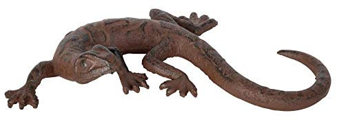 Esschert Design 2 Stück Gartenfigur, Skulptur Motiv Eidechse aus Gusseisen, ca. 18 cm x 10 cm x 3,1 cm