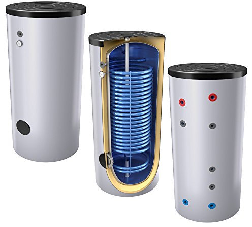 400 Liter emaillierter Hochleistungs-, Warmwasserspeicher/Trinkwasserspeicher/Wärmepumpenspeicher, mit 1 Wärmetauscher, inkl. Isolierung, Magnesiumanoden u. Thermometer