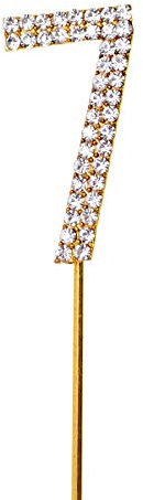 7 Gold Diamond Sparkley Cake Topper Number Year For Mans Boys Womens Girls Birthday Anniversary Party Decorations