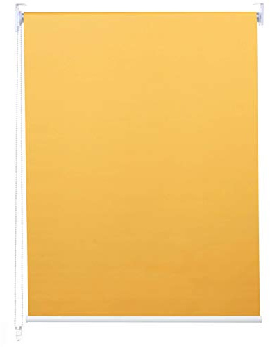 Mendler Rollo HWC-D52 70x160cm Sonnenschutz Blickdicht - gelb | Fensterrollo, Seitenzugrollo, Jalousie, Verdunkelung