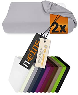 npluseins Lot de 2 Housses de Protection en 5 Couleurs pour Coussin de santé de Taille S-XL ou Coussin de Soutien de la Nuque en Viscose ou en Mousse Froide