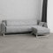 Italian Bed Linen “Glamour” rutschfest Sofa Abdeckung mit Chaise-Longue Rechts, Hell grau, 190cm, Leinen