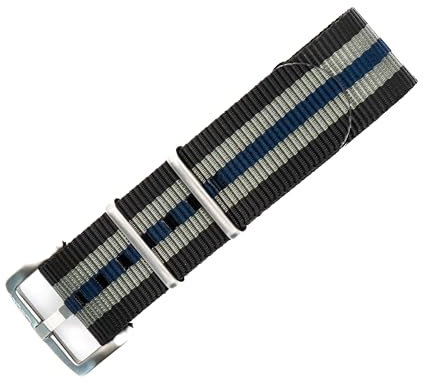BluShark, Original Collection Uhrenarmband im Militär-Stil, wasserdicht, passend für alle Timepiece-Marken, strapazierfähiges Nylon-Uhrenzubehör mit Edelstahl-Schnalle, 18 mm, 20 mm, 22 mm und 24 mm