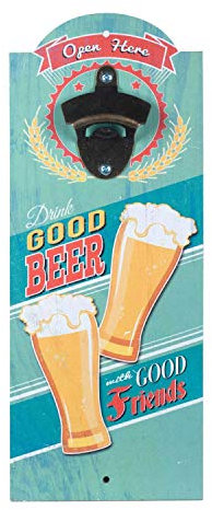 Vidal Regalos Abridor Destapador de Pared Botellas Beer Madera 37 cm
