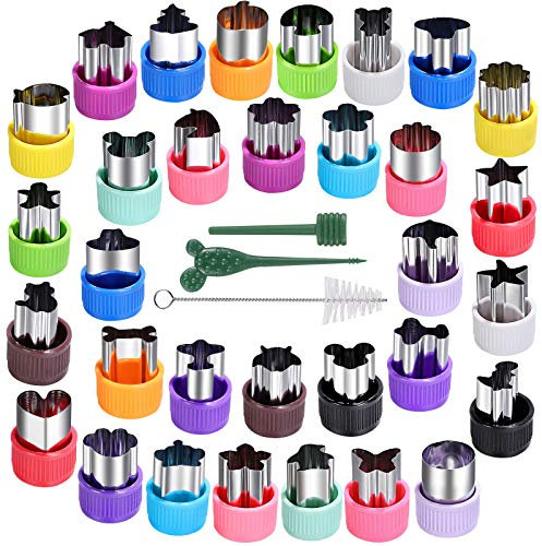 Mini-Ausstechformen-Set für Kinder, 30-teilig, für Gemüse, Obst-Stempel, verschiedene Formen und Größen, Edelstahl