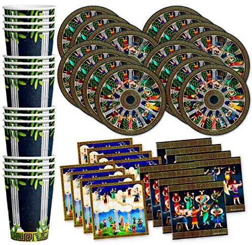 Griechische Mythologie Geburtstag Party Supplies Set Teller Servietten Becher Geschirr Kit für 16