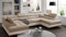 Ecksofa Miami U mit Schlaffunktion, Eckcouch mit Bettkasten, U Form Couch, Sofagarnitur mit Schalffunktion, 338 x 203 cm (Creme + Cremiger Kunstleder - EKO)