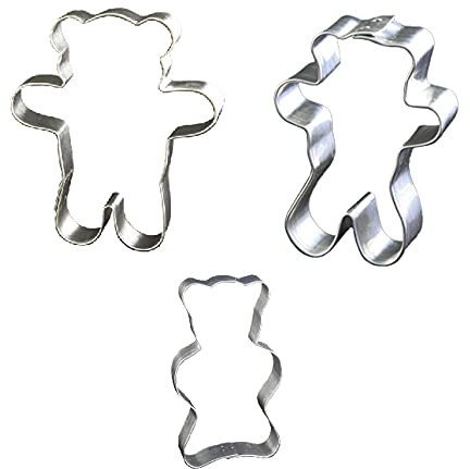 Lares Große Ausstecher/Ausstechformen Sets - Größe von 5-14cm - aus Weißblech - 3er Set Bär (Verschiedene Größen) - Made in Germany