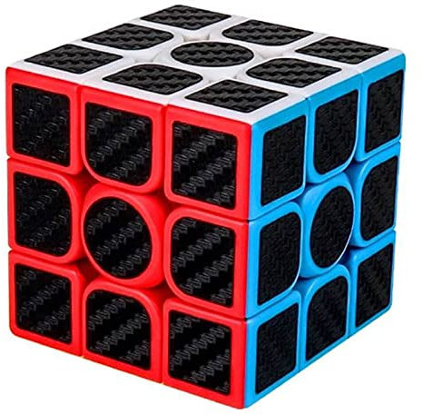 MAGIC SELECT Cubo Mágico 3x3 Clásico Meilong Moyu Cubing Classroom Fibra de Carbono, sticker antideslizante con giro más rápido, fácil y suave, Rompecabezas 3D, Principiantes y Profesionales