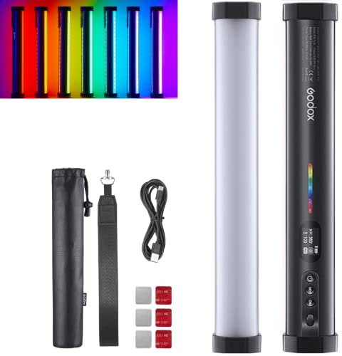 Godox TL30 RGB LED-Licht Stick, CRI 97 und TLCI 99, Tube Light mit RGB/CCT/HSI/FX-Modus, 2700k-6500K, APP Control mit integrierter Lithiumbatterie für Schießen, Live-Übertragung