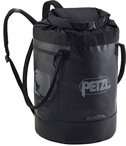 PETZL, Bucket 45, Selbstversorgende Haltertasche, Schwarz, 45 Liters, Unisex-Adult