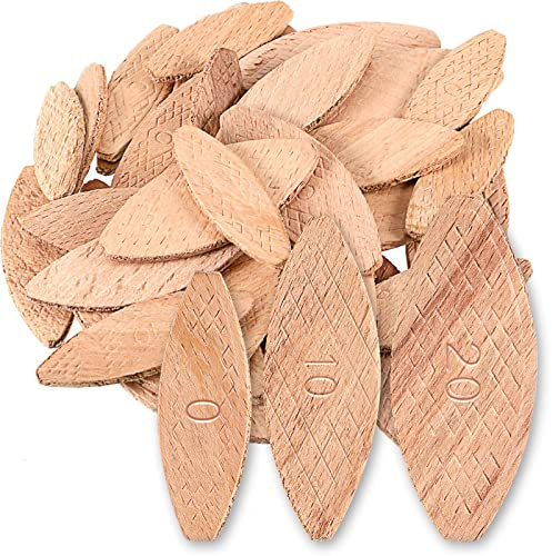 Yalikop Beechwood Joiner Biscuits Number 0, 10, 20 Wood Joining Woodworking Biscuits Assorted Beech Wood Chips for Crafting Woodworking(300 Pieces)