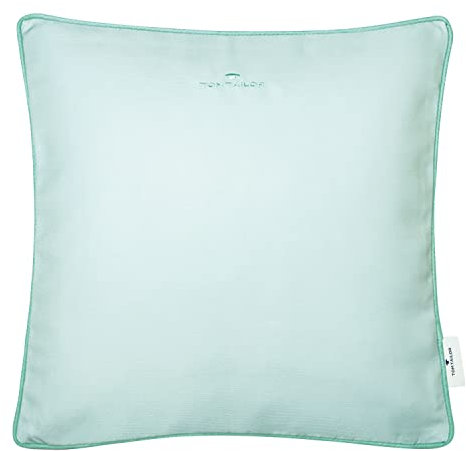 TOM TAILOR Deko Kissen Dove Signature • 2er Set Kissenbezug 40x40 Mint • Deko Wohnzimmer • ohne Füllung • Pflegeleichte Kissenhülle