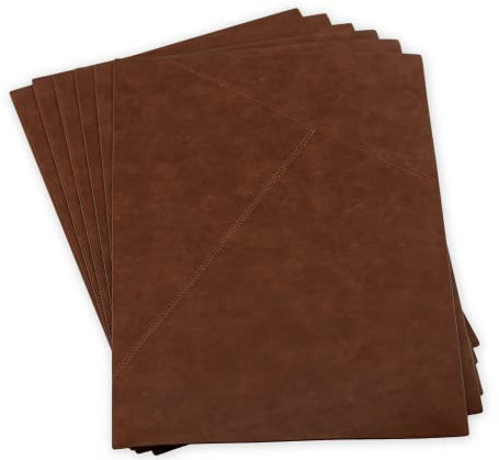 Brute Strength - Tischset Platzset Leder Look - 6X Set Cognac - 43x30cm - Platzdeckchen Placemat Abwaschbar Leder Kunstleder Tischunterlage Telleruntersetzer Tischset rutschfest Tischuntersetzer
