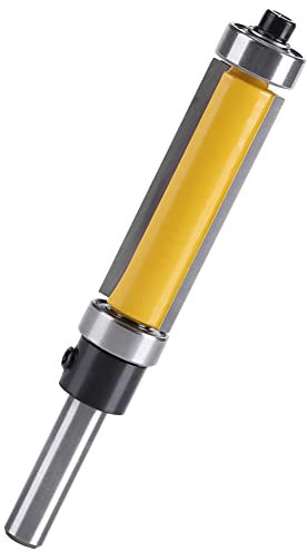 Treki Fresa de Enrasar con Rodamiento de 8mm Vástago Broca de Enrutador de Rodamiento Superior e Inferior Fresas de Ranurar con Cojinete de Doble Eje Recorte para Carpintería Fresas para Madera
