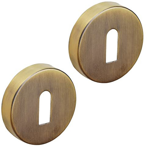 Decoranddecor 54mm Round Key Rose Aluminium - Standard Escutcheon (Antique Brass)
