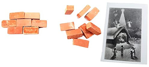 20 Ziegelsteine, 13 x 30 mm, Terrakotta, für Weihnachtskrippen, inklusive Antik-Miniatur