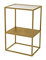 ZXFDM Table d'Appoint Étroite en Fer Forgé, Tables Basses en Verre Compactes Tables Hautes Présentoir Unité d'angle Table de Chevet Double Couche Élégante Chambre à Coucher, Salle de Bains, Salon