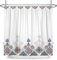 SDOTPMT 122x183cm Rideau de Douche Bohème Blanc - Motif Marocain Ethnique Bohémien - Style Folklorique Minimaliste pour Salle de Bains avec Crochets