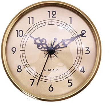 ISAKEN 4.25 Zoll (108mm) Uhrwerk, Runde Uhr aus Quarzuhr mit Römischen Ziffern und Silber Trim, Einsteckuhrwerk für 108 mm Durchmesser Wanduhr Uhr Klein DIY Uhrwerk Zubehör