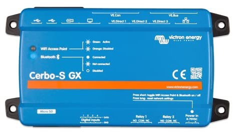 Victron Energy Cerbo-S GX for System Monitoring and Control - Simplified Connectivity with Ethernet Support - Compatible with Victron Remote Monitoring (VRM)