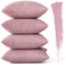 MIULEE 4er Set Kissenbezug Kissen Dekorative Kissenbezüge Kordsamt Sofakissen Dekokissen Kopfkissenbezug Couchkissen Deko Bezug für Sofa Couch Wohnzimmer Schlafzimmer Büro 40x40 cm Rosa Lila